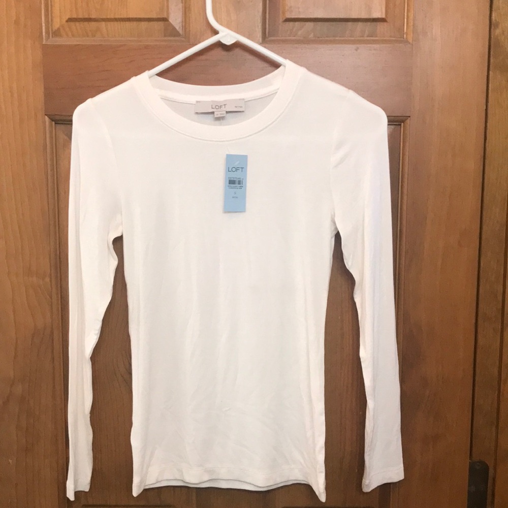 Loft. Petite small. Long sleeve shirt. New with tags. Soft cream in color